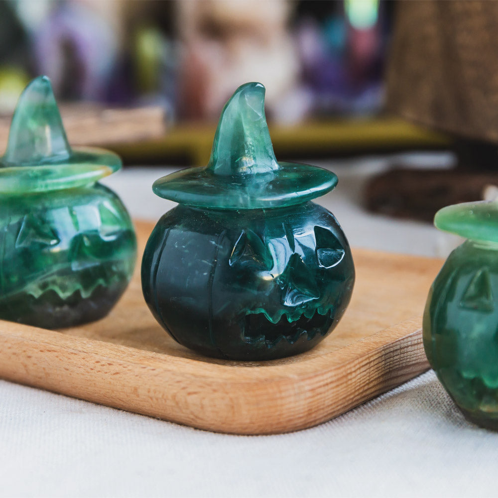 Green Fluorite Pumpkin