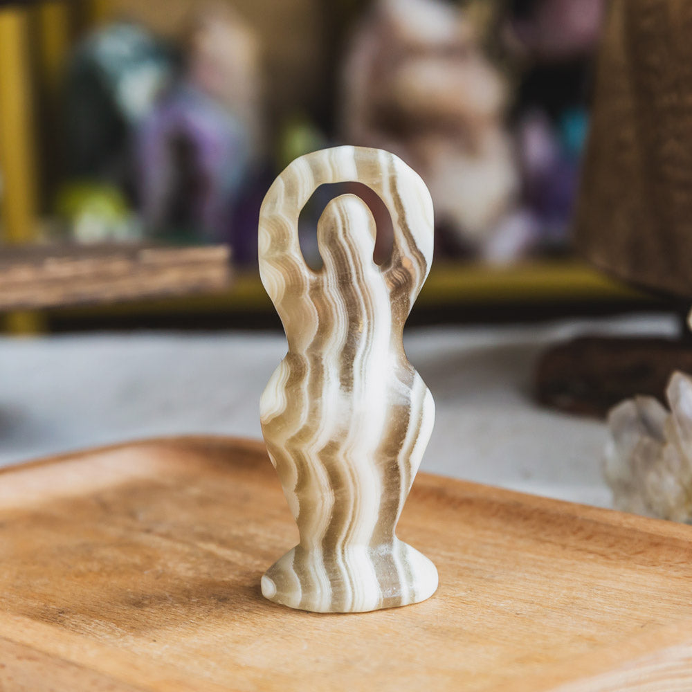 Zebra Calcite Yoga Goddess