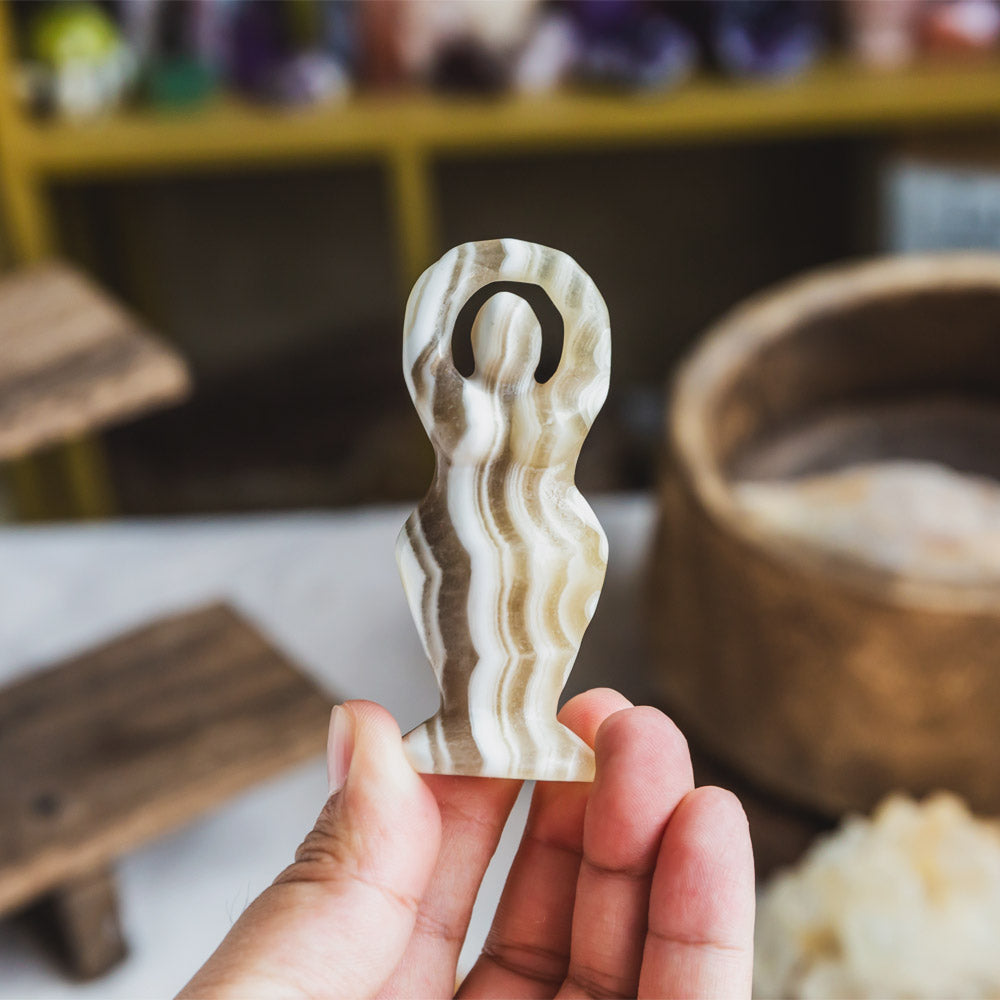 Zebra Calcite Yoga Goddess