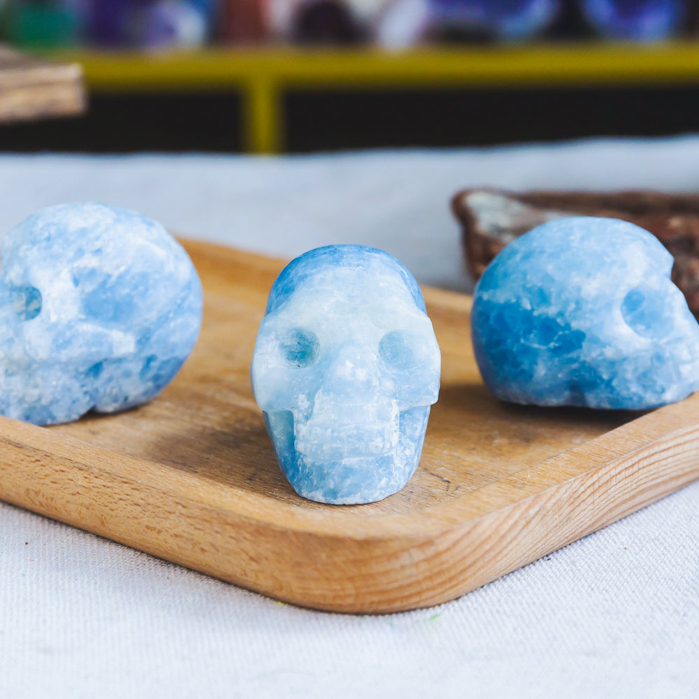 2" Blue Calcite Skull