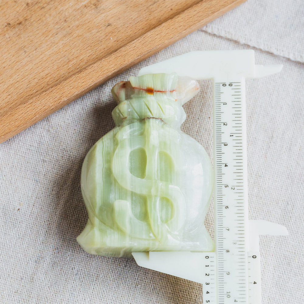 Pistachio Calcite Money Bag