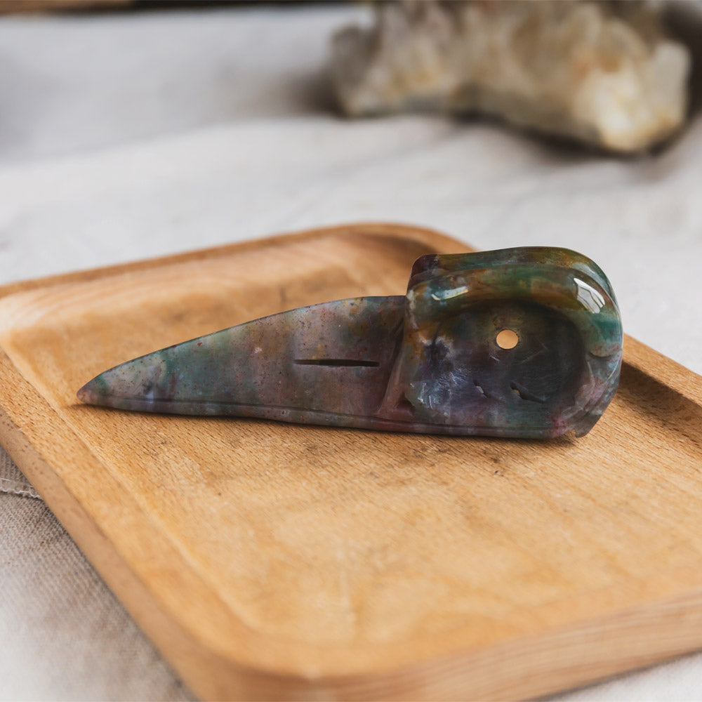 Ocean Jasper Raven Skull