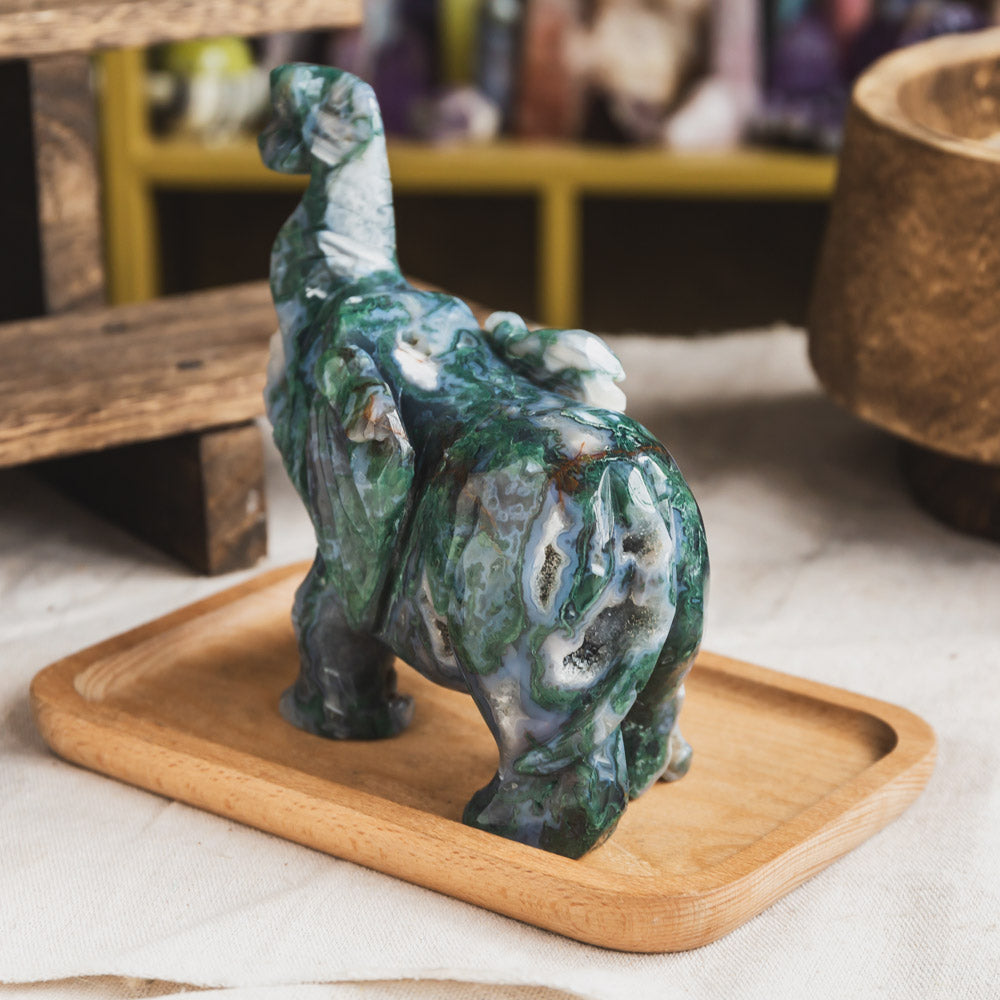 Moss Agate Elephant