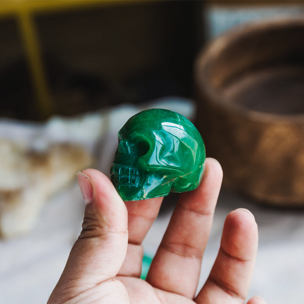 2" Green Aventurine Skull