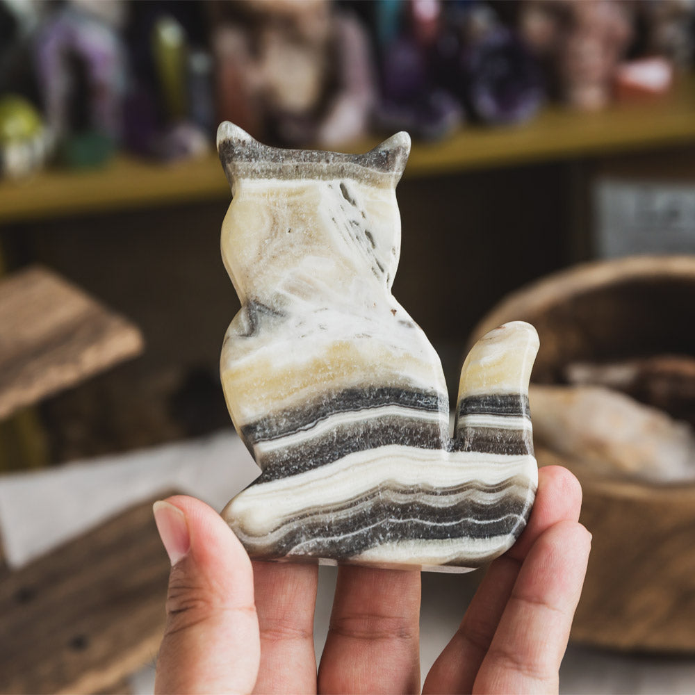 Zebra Calcite Cat Slice