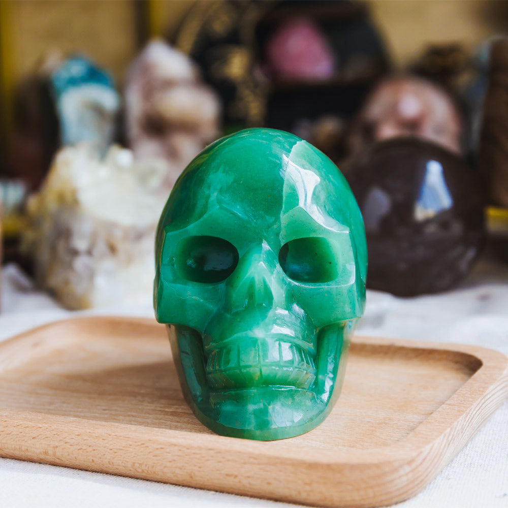 Green Aventurine Skull