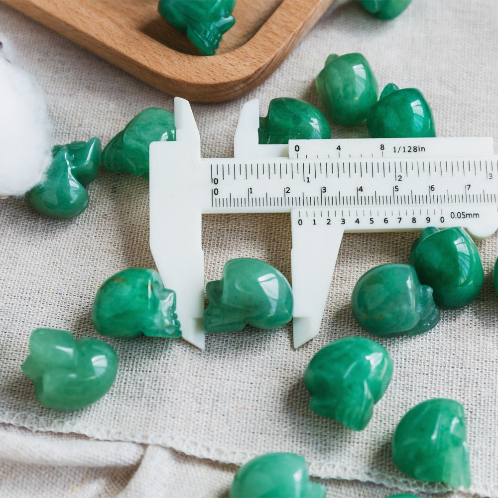 1" Green Aventurine Skull