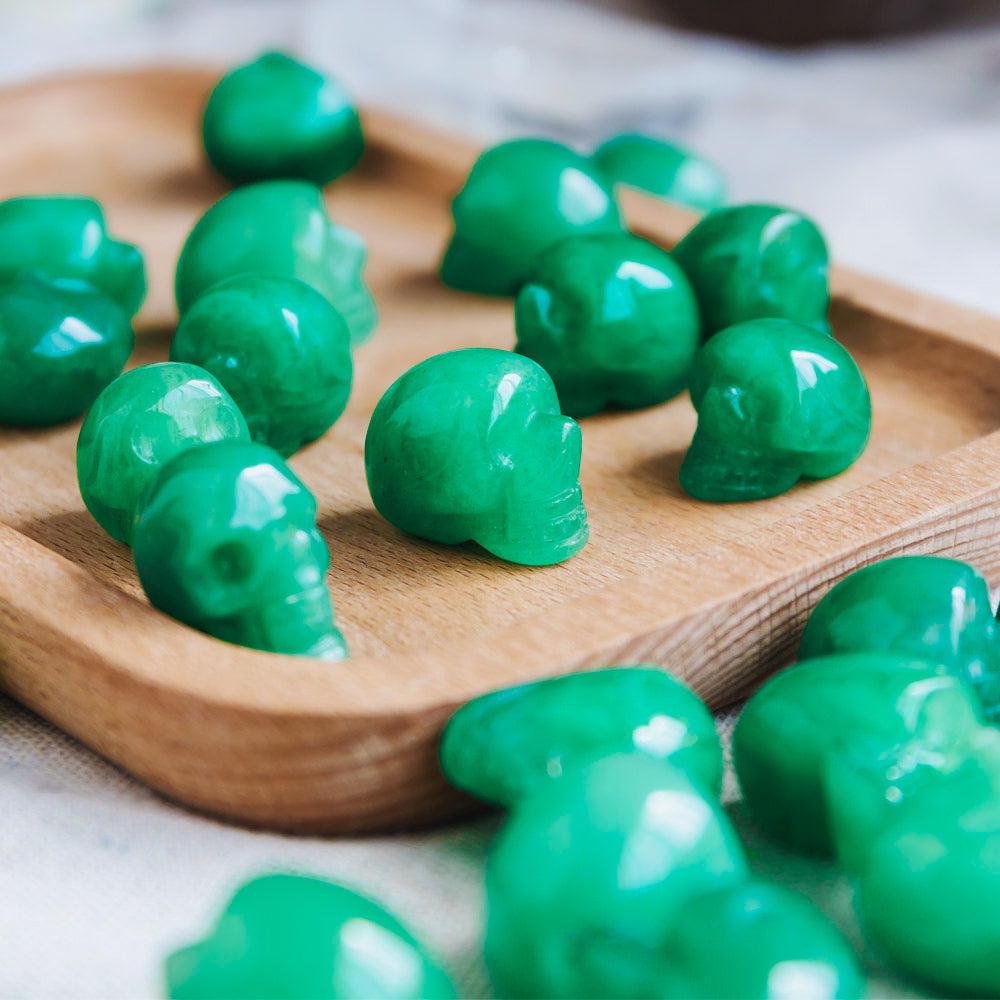 1" Green Aventurine Skull