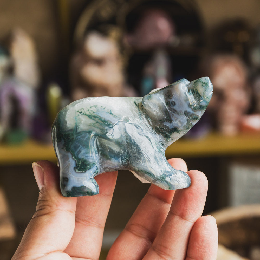 Moss Agate Bear