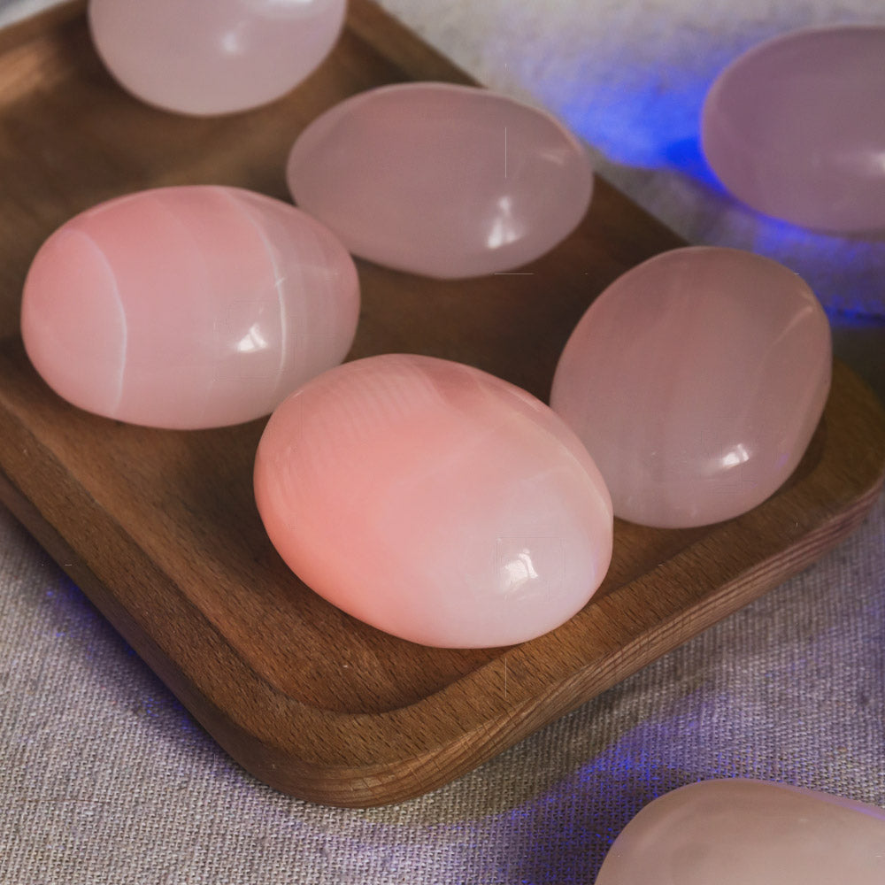 Pink Calcite Palm Stone