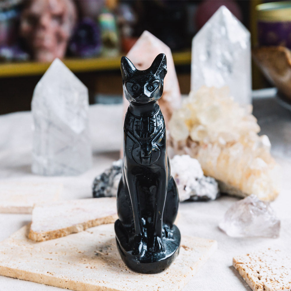 Black Obsidian Egypt Cat