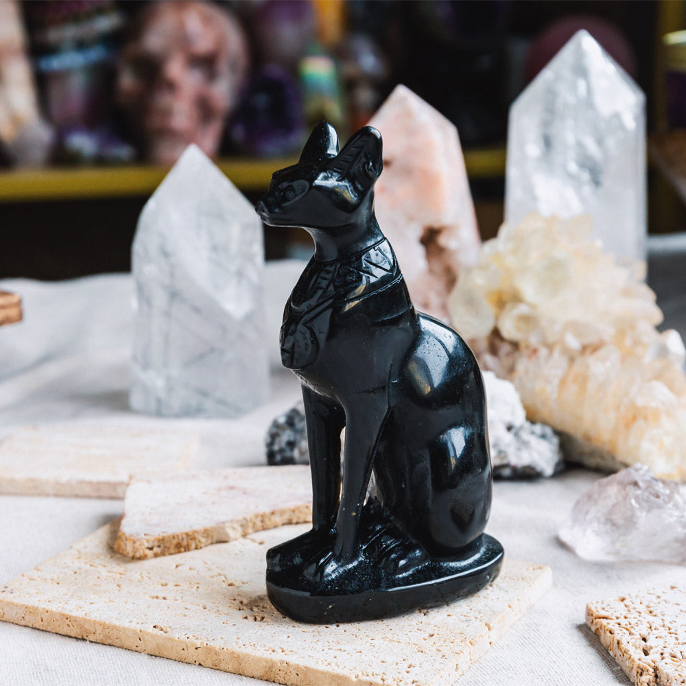 Black Obsidian Egypt Cat