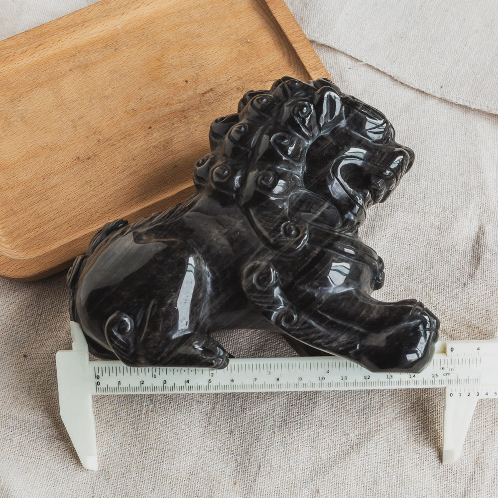 Silver Sheen Obsidian Lion