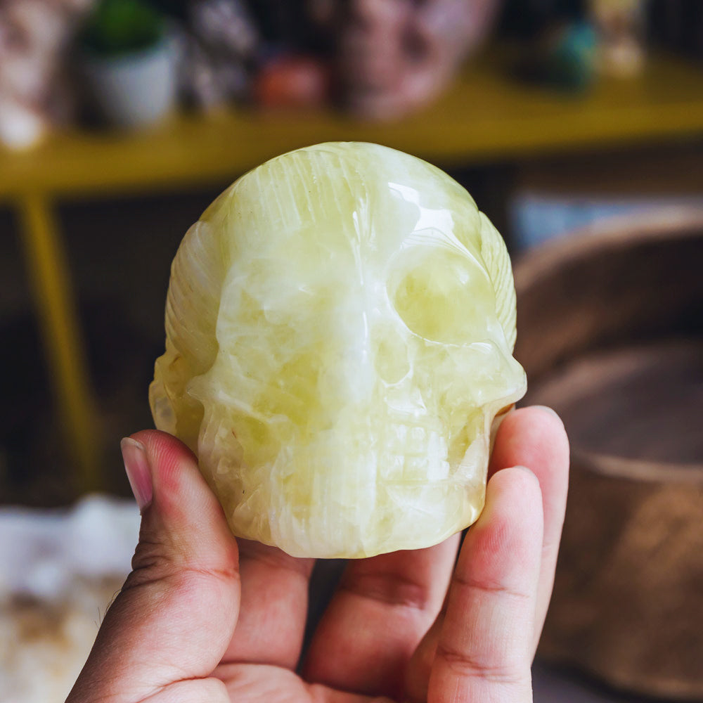 2.5" Citrine Muscle Skull