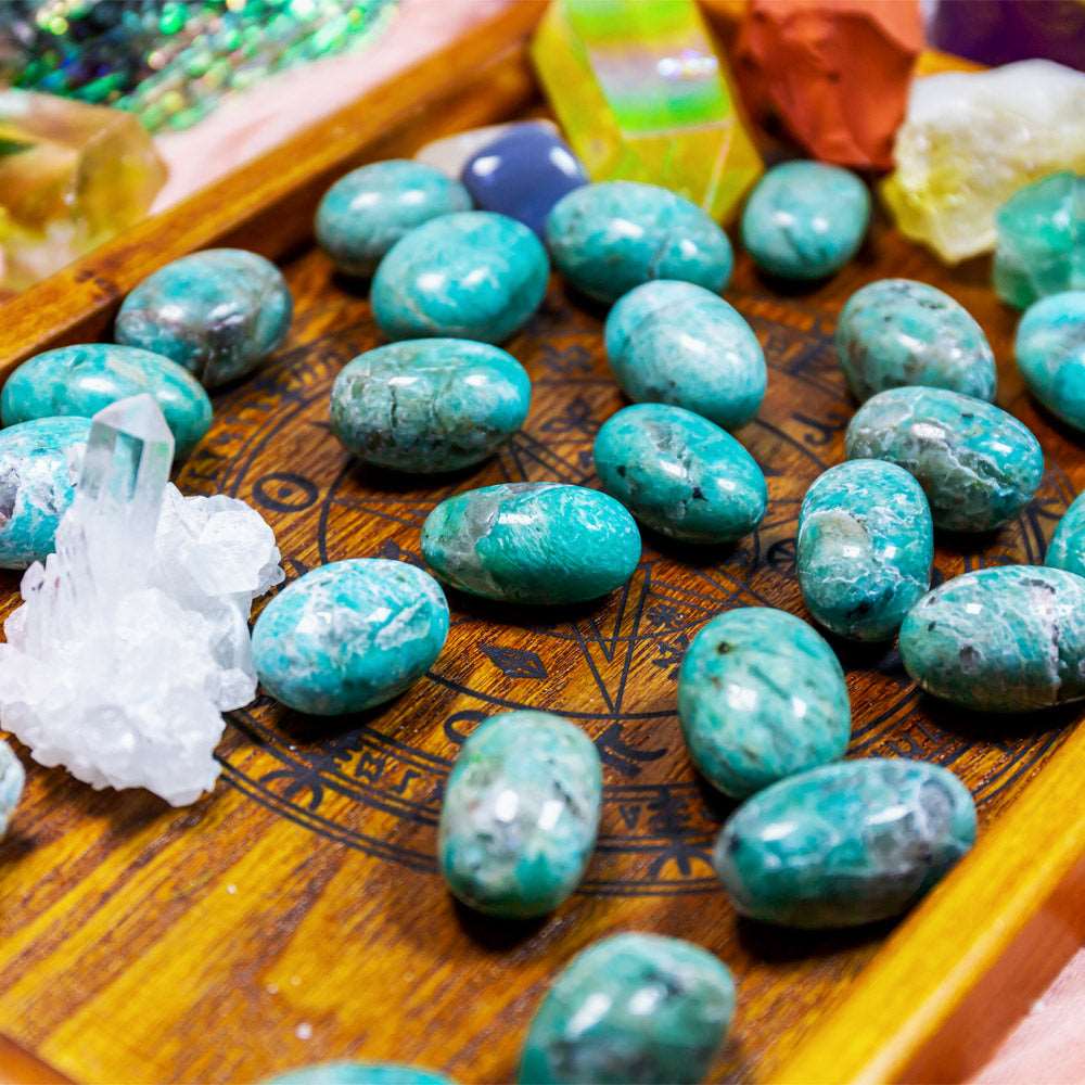 Amazonite With Smoky Quartz Tumbled Stone