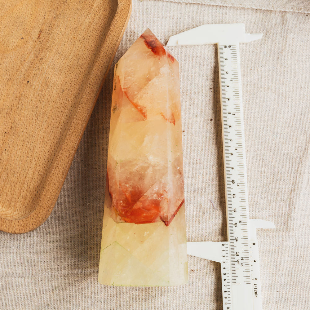 Fire Quartz With Citrine Tower