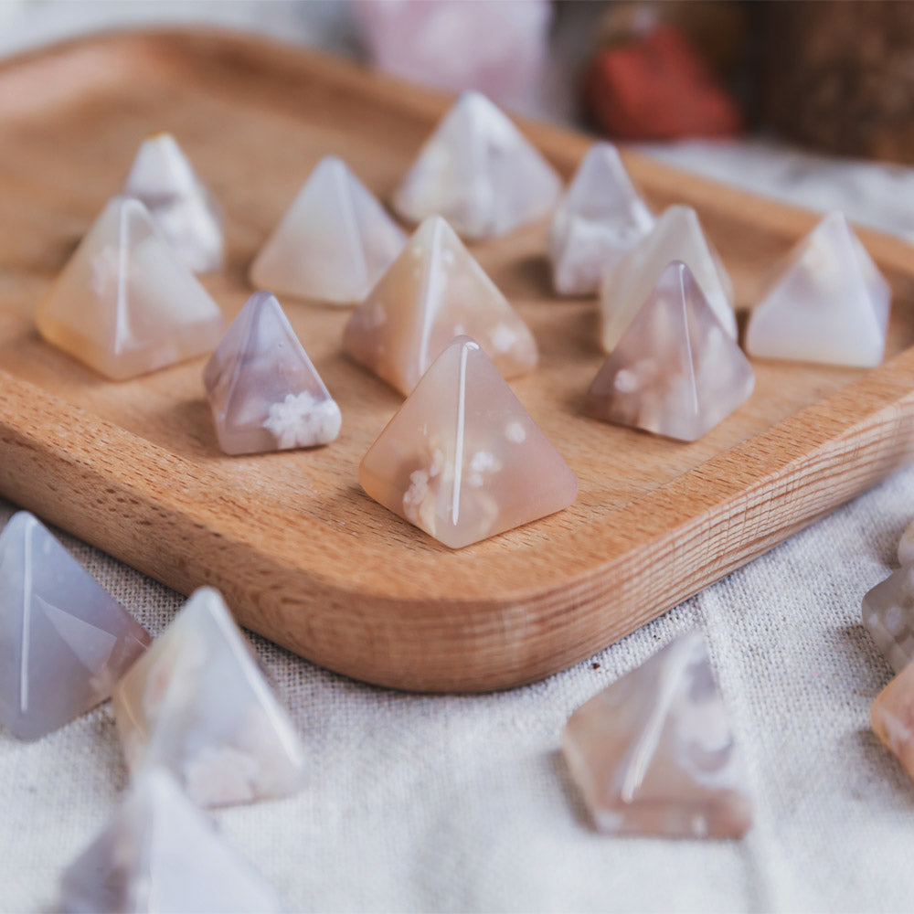 Flower Agate Mini Pyramid