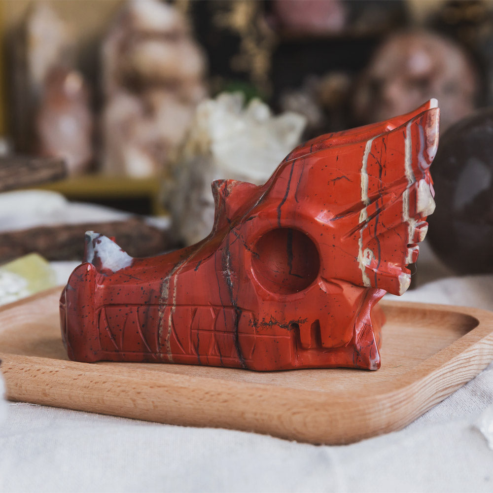 Red Jasper Dragon Head