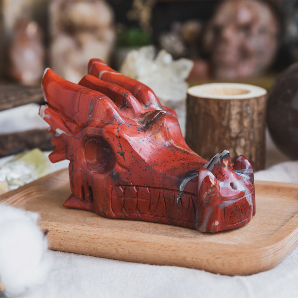 Red Jasper Dragon Head