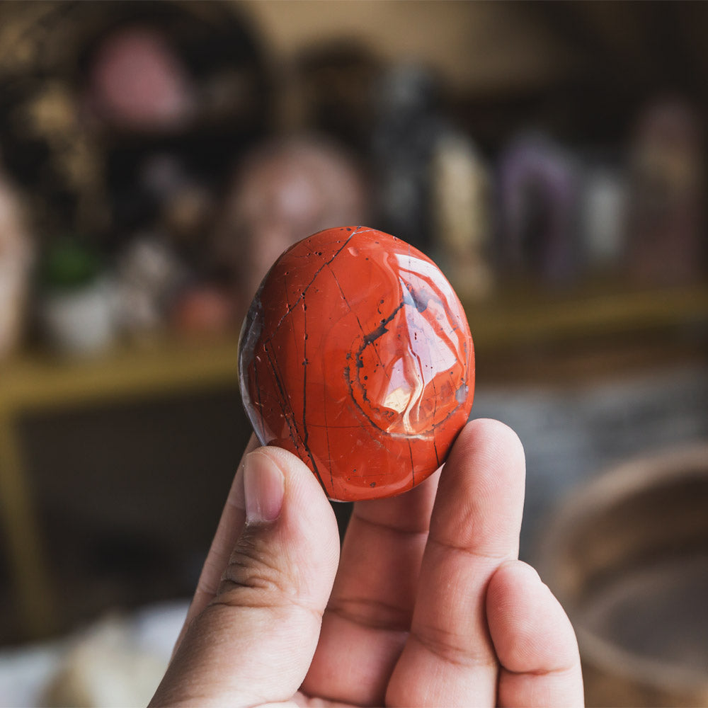 Red Jasper Palm Stone