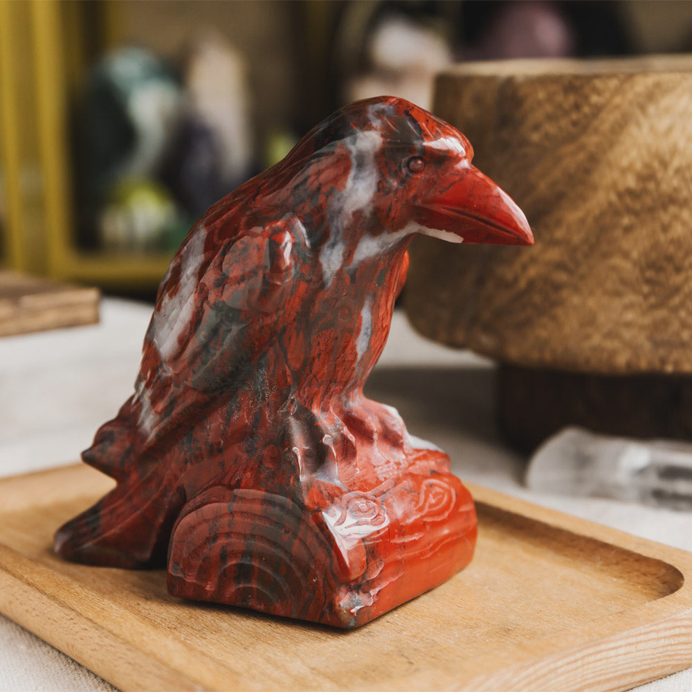 Red Jasper Crow