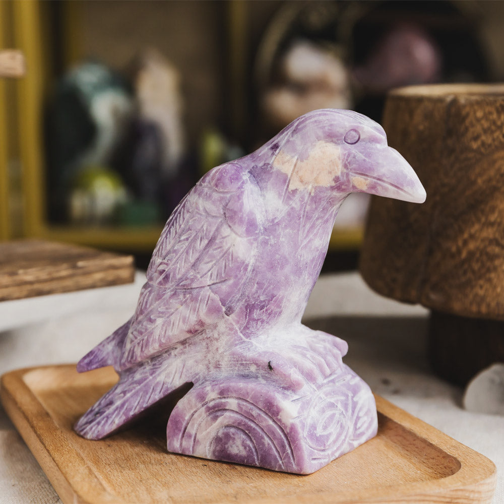 Lepidolite Crow