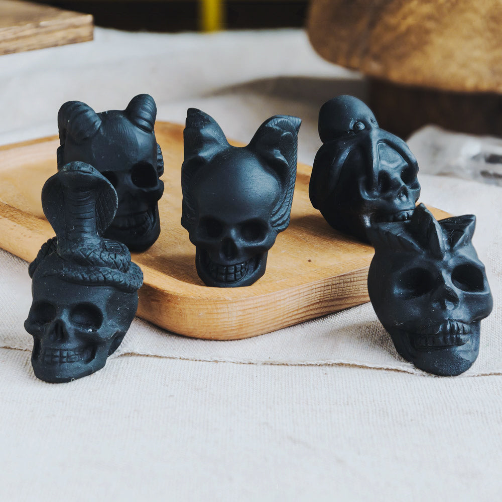 2.5" Black Obsidian Skull