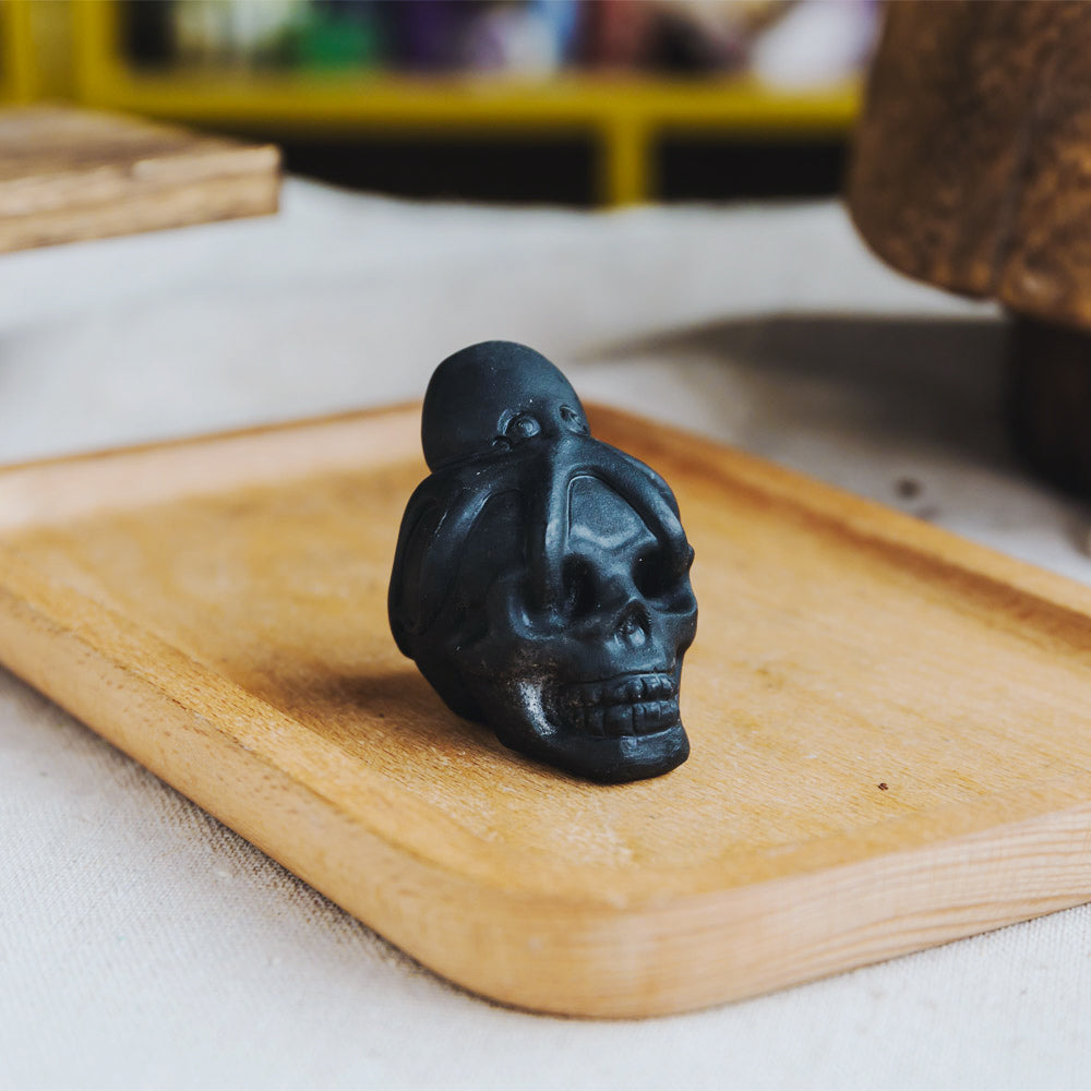 2.5" Black Obsidian Skull