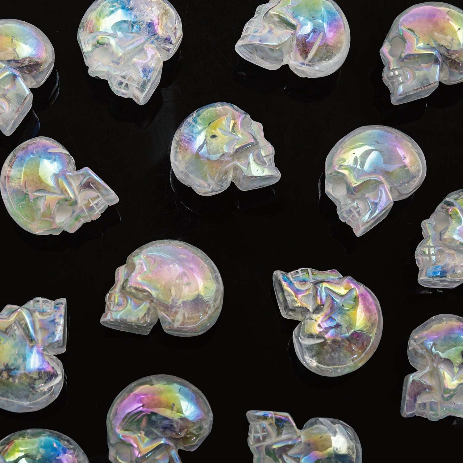 1.5'' Aura Clear Quartz Skull