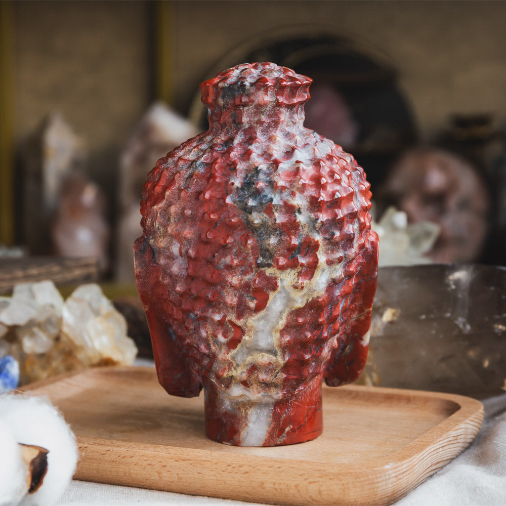 Red Jasper Buddha Head