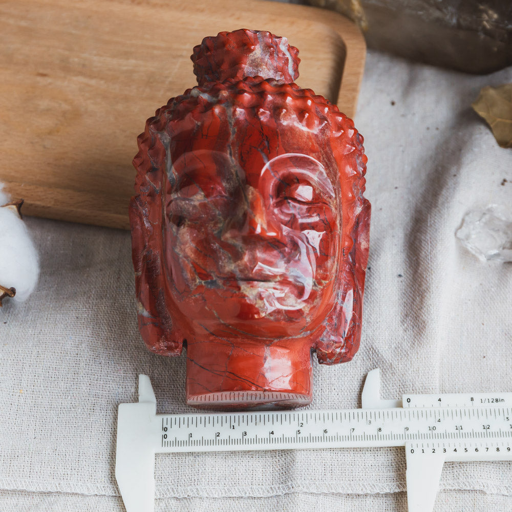 Red Jasper Buddha Head