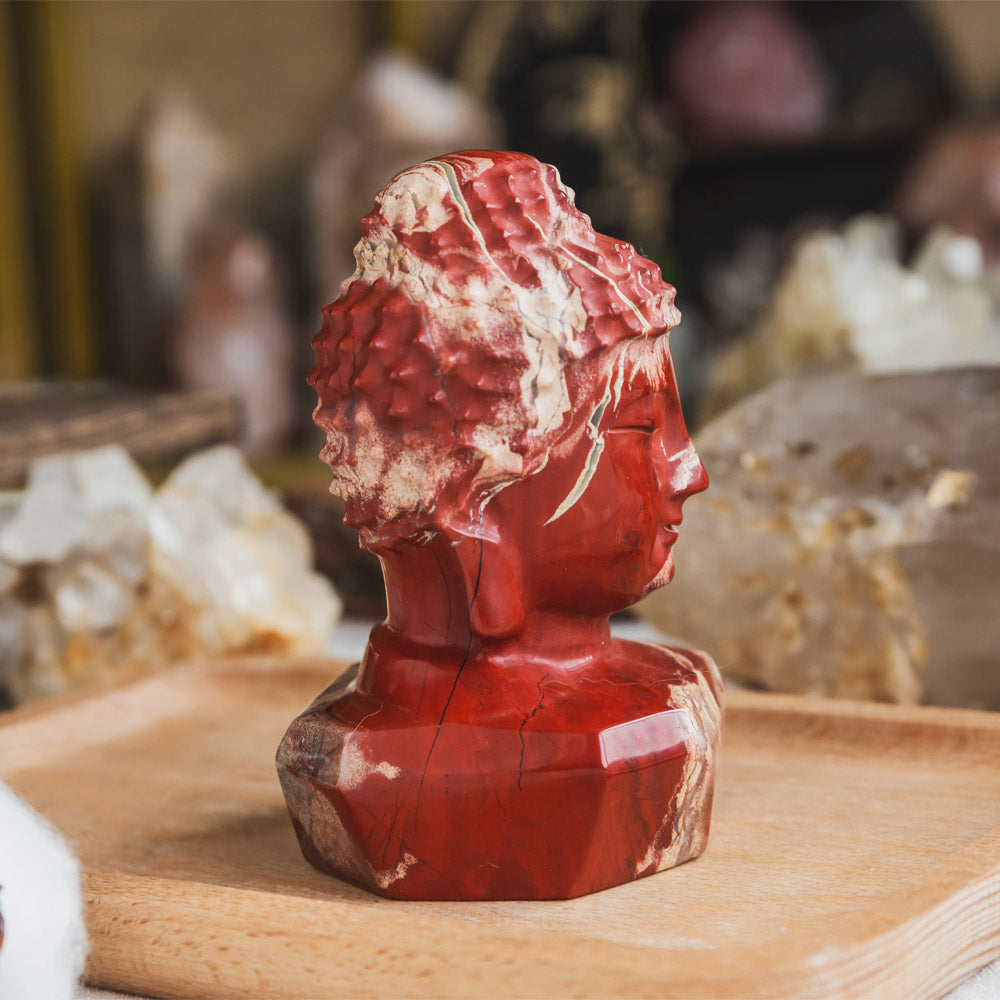 Red Jasper Buddha Head