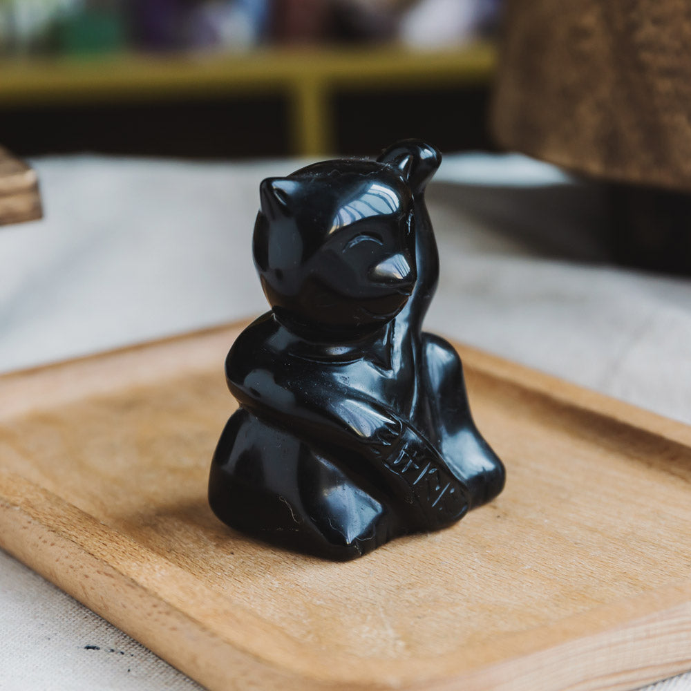 Black Obsidian Maneki-Neko