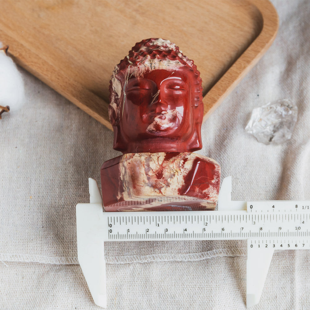 Red Jasper Buddha Head