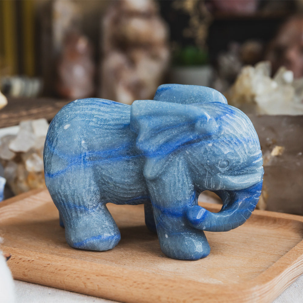 Blue Aventurine Elephant