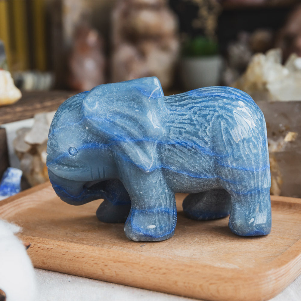 Blue Aventurine Elephant