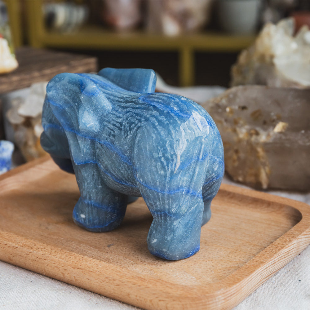 Blue Aventurine Elephant