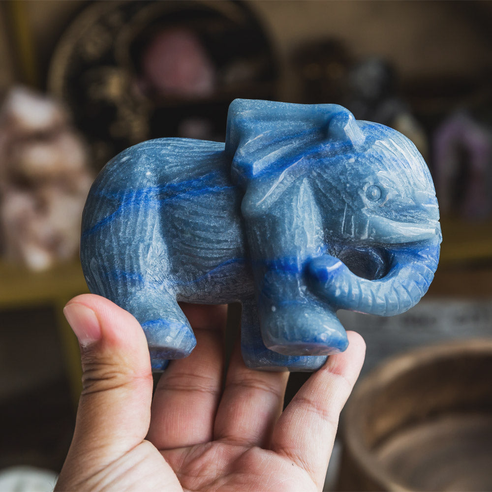 Blue Aventurine Elephant