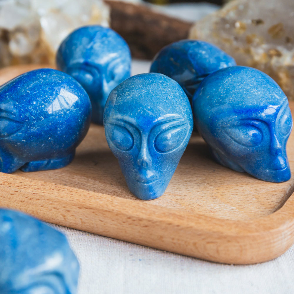 1.5" Blue Aventurine Alien Skull