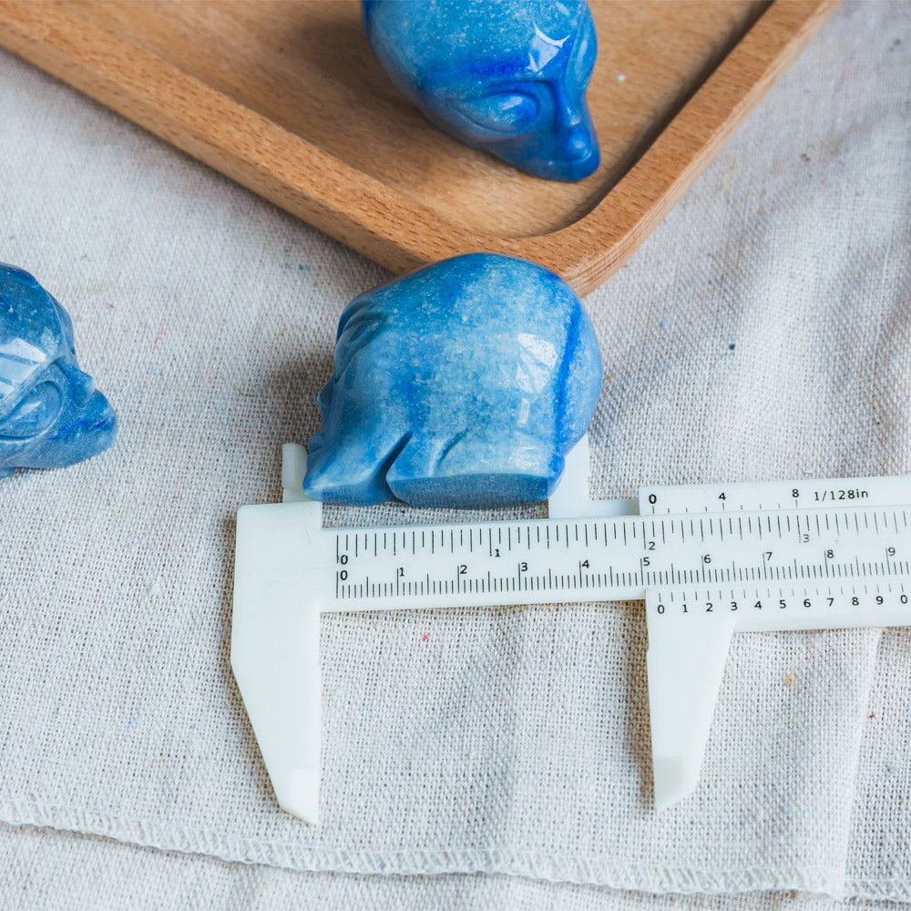 1.5" Blue Aventurine Alien Skull