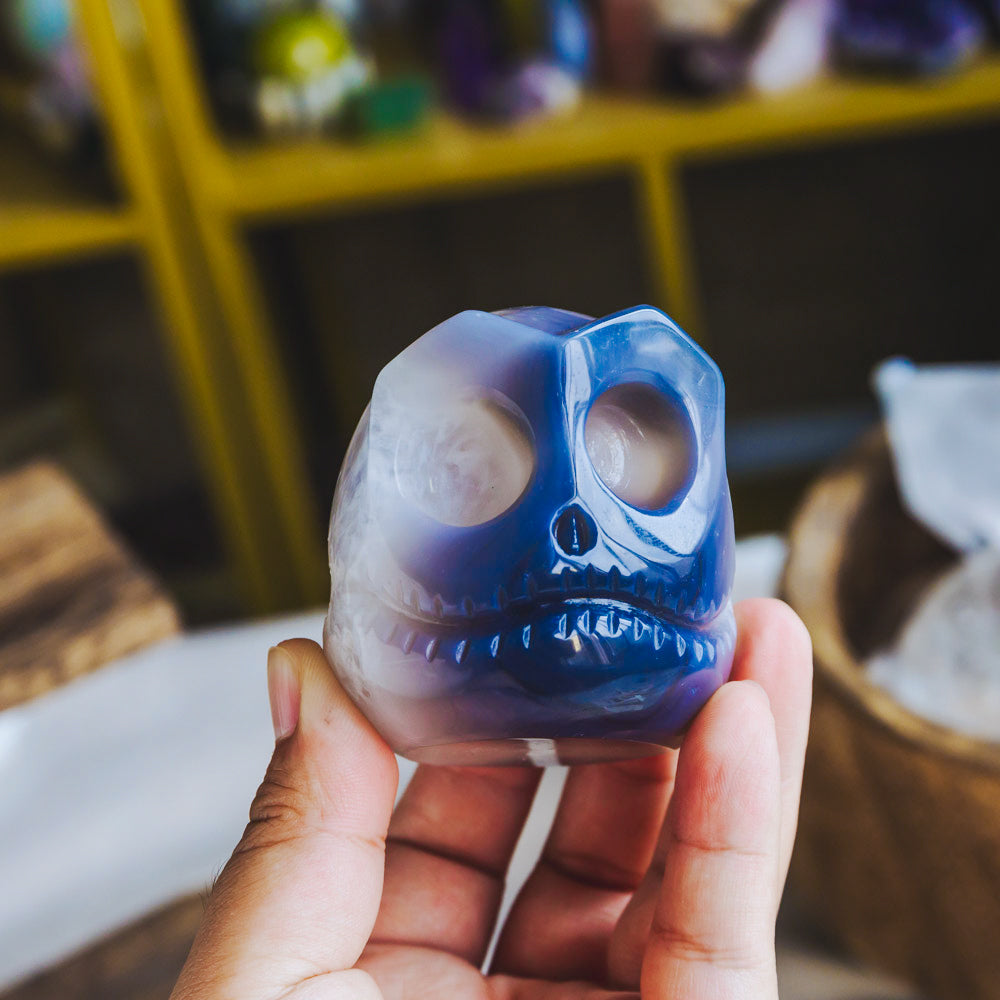 Druzy Agate Jack Skull