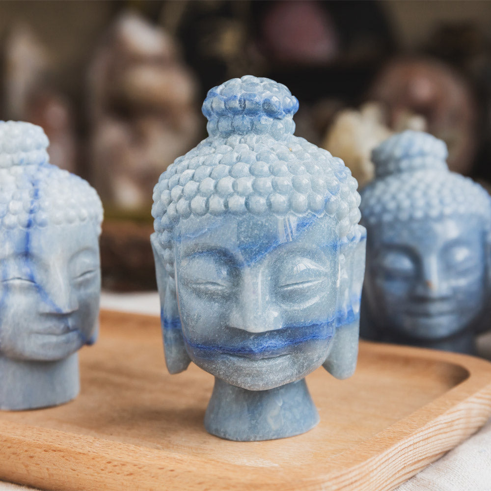 Blue Aventurine Buddha Head