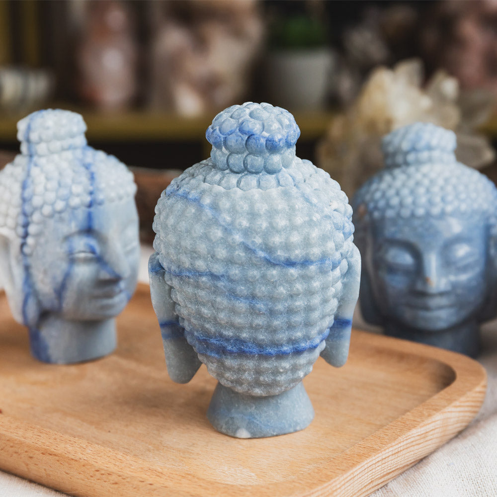 Blue Aventurine Buddha Head