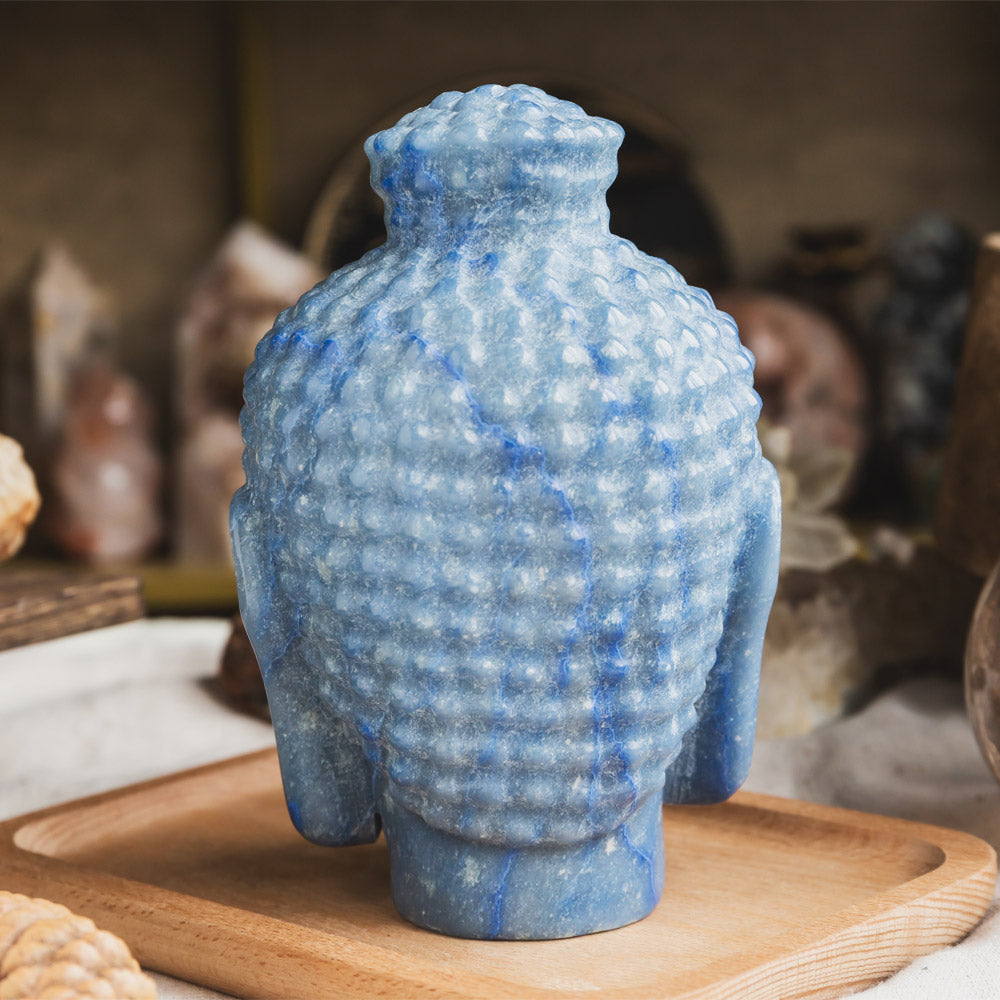 Blue Aventurine Buddha Head