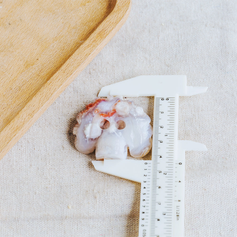 1.5" Flower Agate Indian Skull