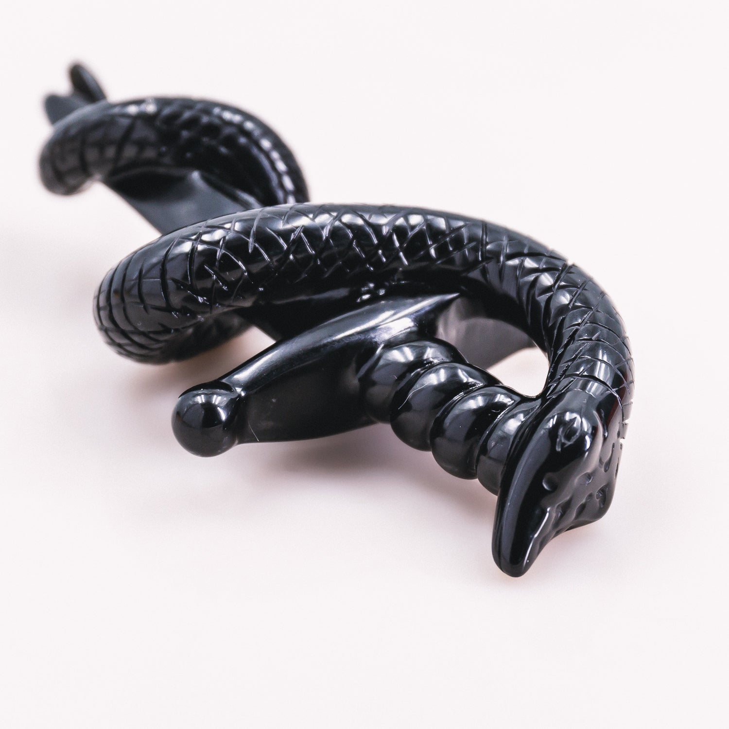 Black Obsidian Knife With Snake