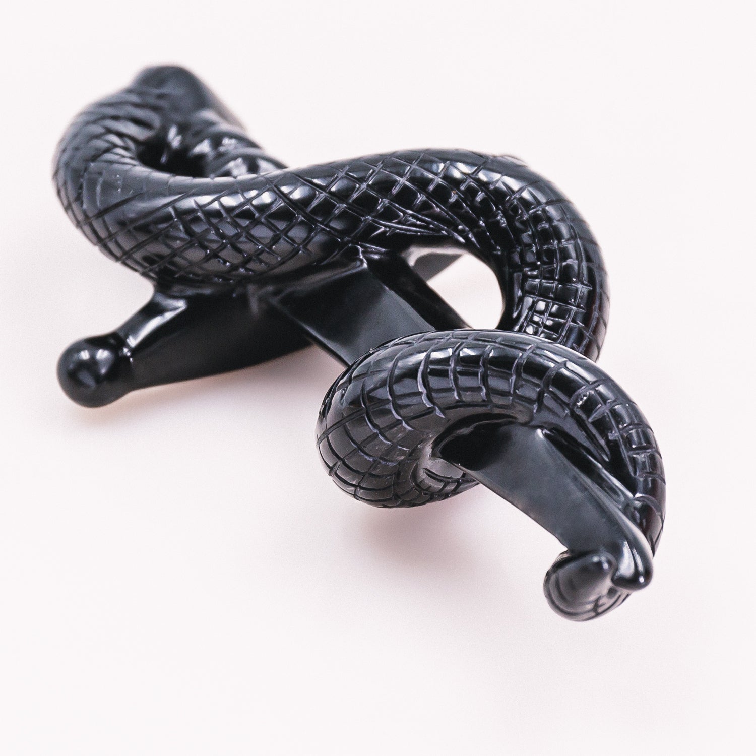 Black Obsidian Knife With Snake