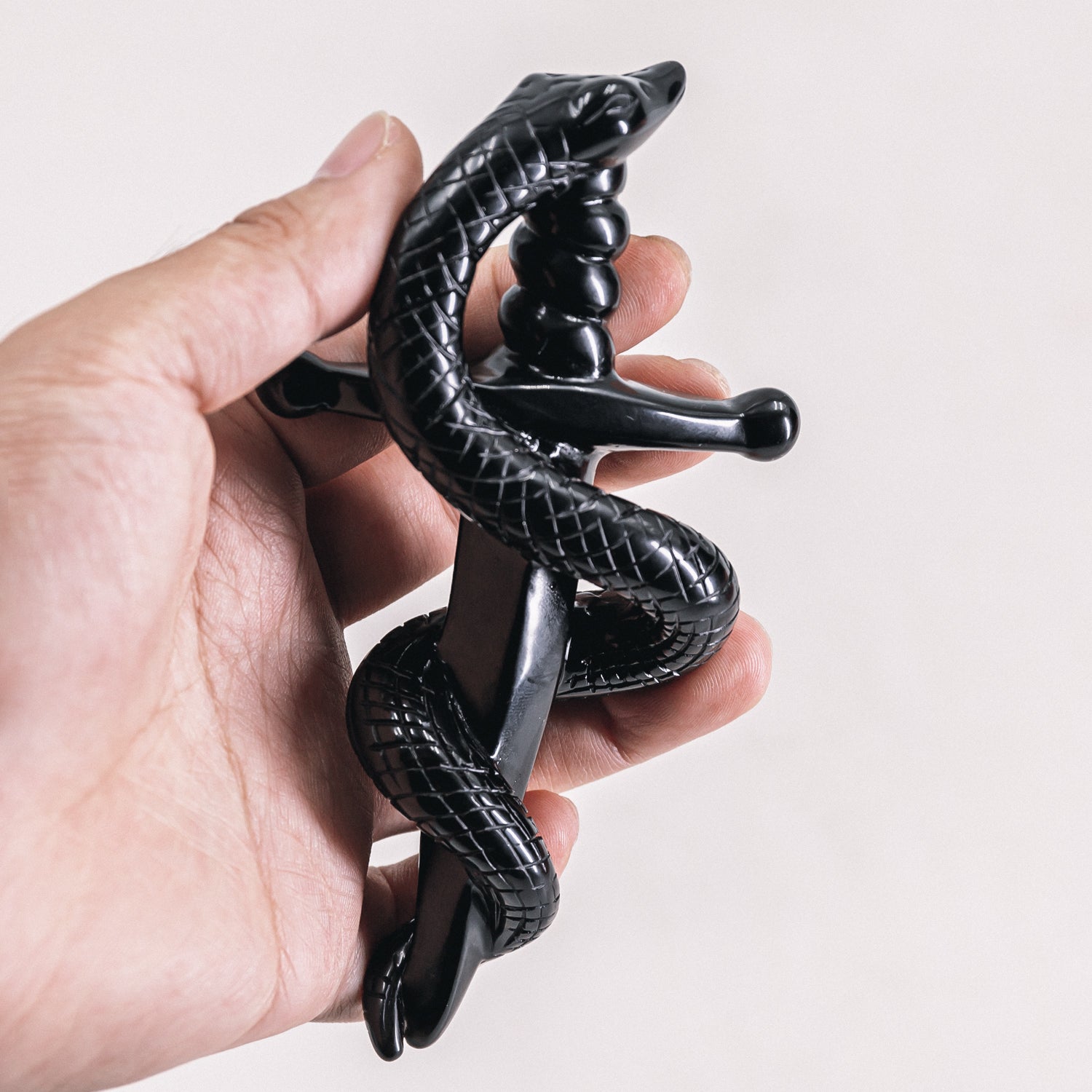 Black Obsidian Knife With Snake