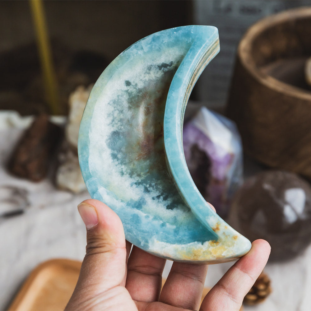 Blue Onyx Moon Bowl