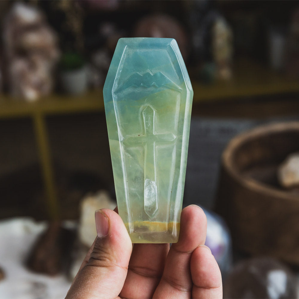 Blue Onyx Coffin Plate